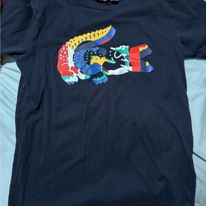 Lacoste Kids Navy Crocodile Tee